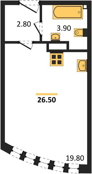 Фото №1: Студия 26&nbsp;м², 4/16&nbsp;эт. - Краснодар, Прикубанский внутригородской округ, мкр. жилой комплекс Самолёт-6