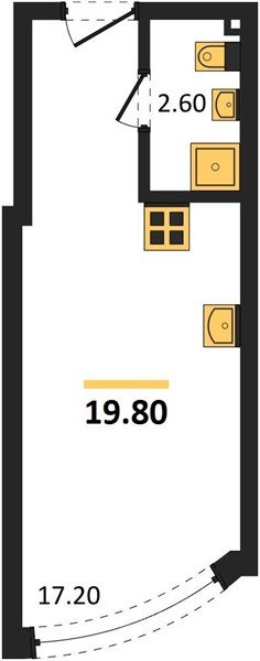 Фото №1: Студия 19&nbsp;м², 1/16&nbsp;эт. - Краснодар, Прикубанский внутригородской округ, мкр. жилой комплекс Самолёт-6