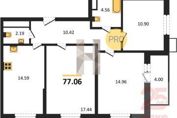 Фото №1: 3-комнатная квартира 77 м² - Армавир, мкр. жилой комплекс Римские Каникулы, 