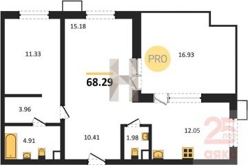 Фото №1: 2-комнатная квартира 68 м² - Армавир, мкр. жилой комплекс Римские Каникулы, 