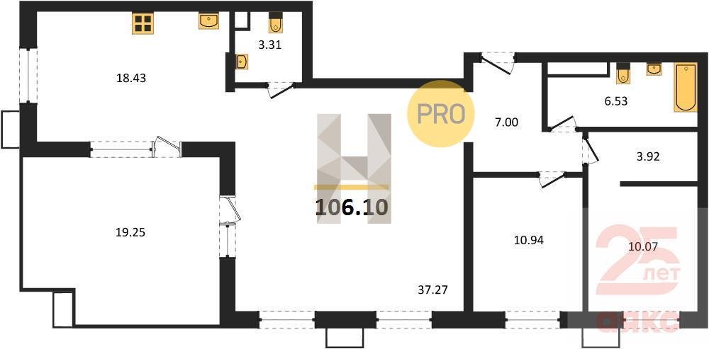 Фото №1: 3-комнатная квартира 106 м² - Армавир, жилой комплекс Римские Каникулы, 