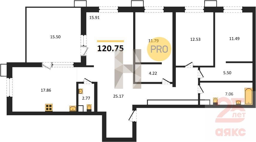 Фото №1: 4-комнатная квартира 120 м² - Армавир, жилой комплекс Римские Каникулы, 