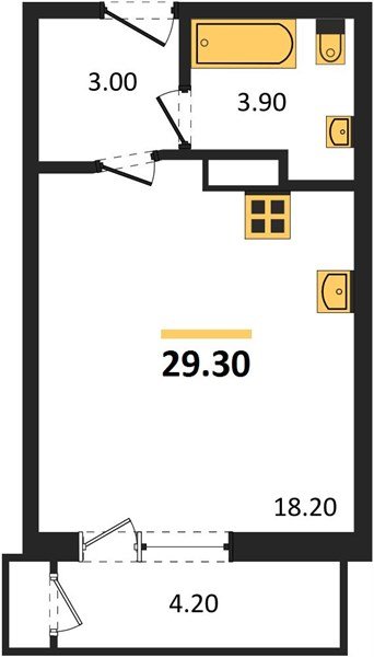 Фото №1: Студия 29&nbsp;м², 6/24&nbsp;эт. - Краснодар, Карасунский внутригородской округ, Черёмушки, мкр. ЖК Рекорд, ул. Новороссийская, 102/8к5