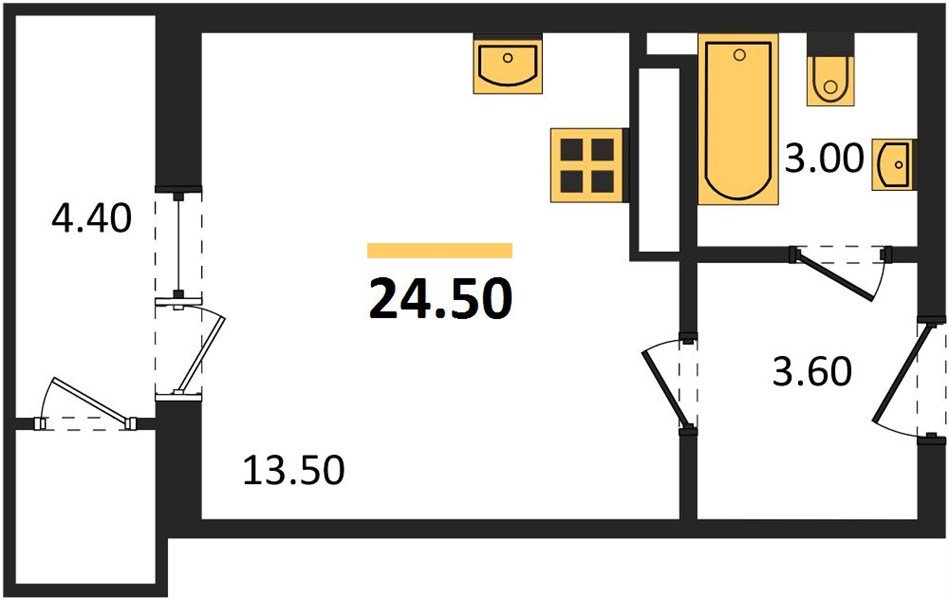 Фото №1: Студия 24&nbsp;м², 24/24&nbsp;эт. - Краснодар, Карасунский внутригородской округ, Черёмушки, мкр. ЖК Рекорд, ул. Новороссийская, 102/8к5