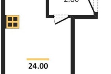 Фото №1: Студия 24&nbsp;м², 4/5&nbsp;эт. - Яблоновский, мкр. жилой комплекс Дарград, ул. Тургеневское Шоссе, 33/5к37