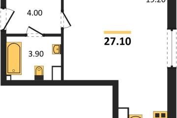 Фото №1: Студия 27 м², 4/16 эт. - Краснодар, мкр. Догма Парк, ул. Анны Ахматовой, 22лит