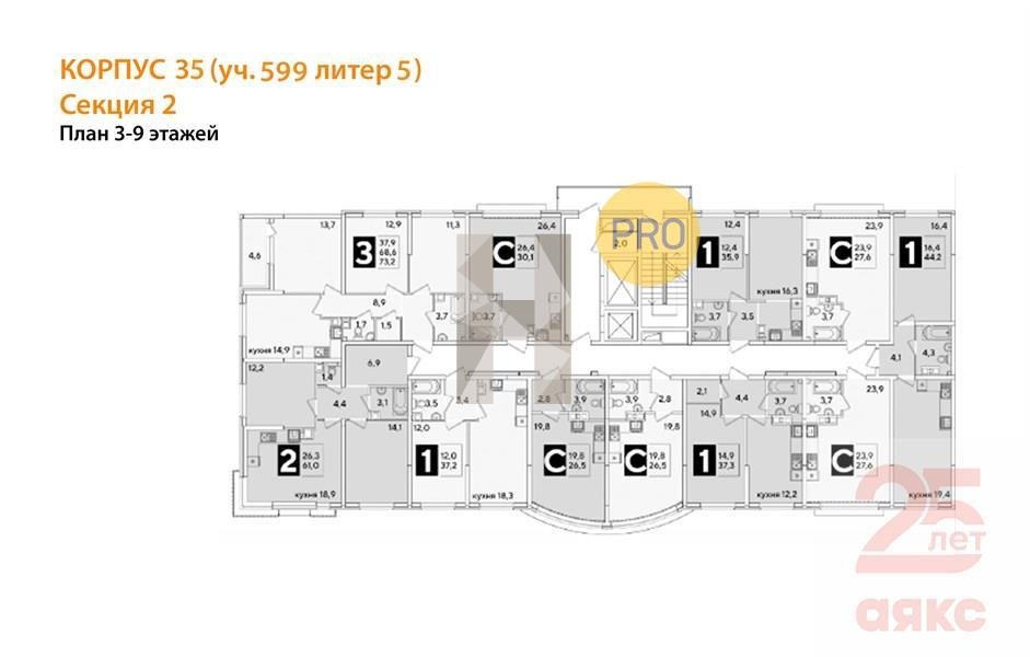 Фото №8: Студия 26 м² - Краснодар, жилой комплекс Самолёт-6, 