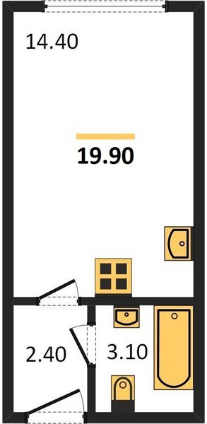 Фото №1: Студия 19&nbsp;м², 1/16&nbsp;эт. - Краснодар, Прикубанский внутригородской округ, мкр. жилой комплекс Самолёт-6