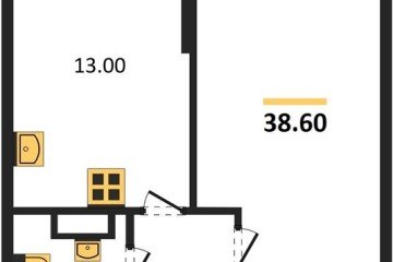 Фото №1: 1-комнатная квартира 38 м², 3/16 эт. - Краснодар, мкр. жилой комплекс Самолёт-6,