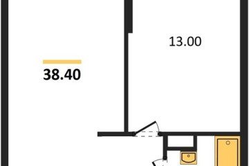 Фото №1: 1-комнатная квартира 38 м², 13/16 эт. - Краснодар, мкр. жилой комплекс Самолёт-6,