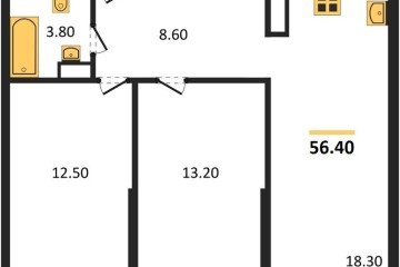 Фото №1: 2-комнатная квартира 56 м², 15/16 эт. - Краснодар, мкр. жилой комплекс Самолёт-6,