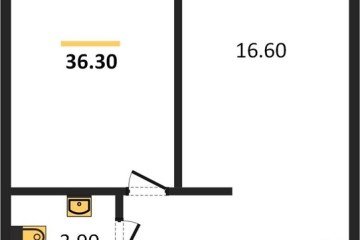 Фото №1: 1-комнатная квартира 36 м², 1/16 эт. - Краснодар, мкр. жилой комплекс Самолёт-6,