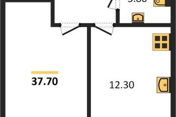 Фото №1: 1-комнатная квартира 37 м², 1/16 эт. - Краснодар, мкр. жилой комплекс Самолёт-6,