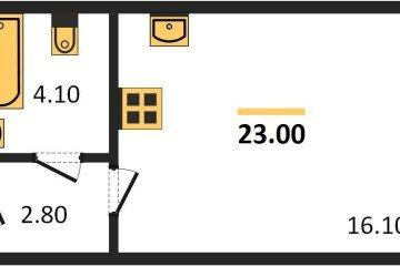 Фото №1: Студия 23 м², 1/16 эт. - Краснодар, мкр. жилой комплекс Самолёт-6,