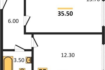 Фото №1: 1-комнатная квартира 35 м², 1/16 эт. - Краснодар, мкр. жилой комплекс Самолёт-6,