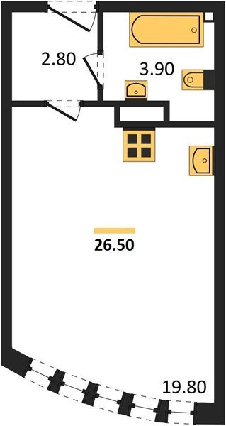 Фото №1: Студия 26&nbsp;м², 4/16&nbsp;эт. - Краснодар, Прикубанский внутригородской округ, мкр. жилой комплекс Самолёт-6