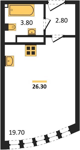 Фото №1: Студия 26&nbsp;м², 12/16&nbsp;эт. - Краснодар, Прикубанский внутригородской округ, мкр. жилой комплекс Самолёт-6