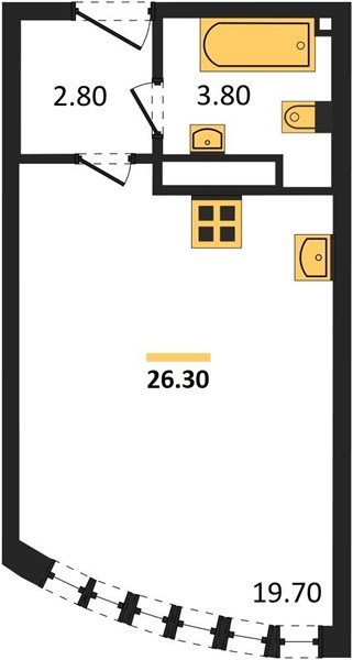 Фото №1: Студия 26&nbsp;м², 11/16&nbsp;эт. - Краснодар, Прикубанский внутригородской округ, мкр. жилой комплекс Самолёт-6