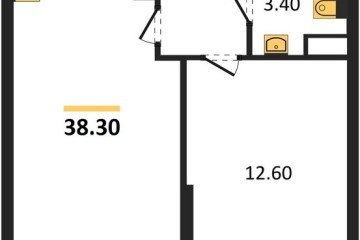 Фото №1: 1-комнатная квартира 38 м², 16/16 эт. - Краснодар, мкр. жилой комплекс Самолёт-6,
