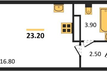 Фото №1: Студия 23 м², 16/16 эт. - Краснодар, мкр. жилой комплекс Самолёт-6,