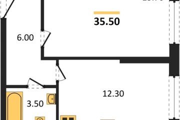 Фото №1: 1-комнатная квартира 35 м², 2/16 эт. - Краснодар, мкр. жилой комплекс Самолёт-6,