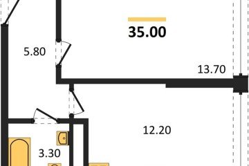 Фото №1: 1-комнатная квартира 35 м², 15/16 эт. - Краснодар, мкр. жилой комплекс Самолёт-6,