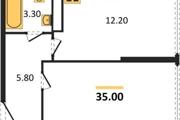 Фото №1: 1-комнатная квартира 35 м², 15/16 эт. - Краснодар, мкр. жилой комплекс Самолёт-6,