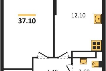 Фото №1: 1-комнатная квартира 37 м², 15/16 эт. - Краснодар, мкр. жилой комплекс Самолёт-6,
