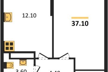 Фото №1: 1-комнатная квартира 37 м², 11/16 эт. - Краснодар, мкр. жилой комплекс Самолёт-6,
