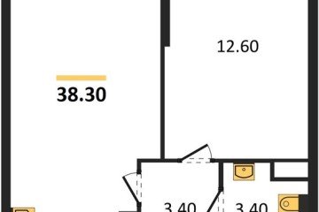 Фото №1: 1-комнатная квартира 38 м², 16/16 эт. - Краснодар, мкр. жилой комплекс Самолёт-6,