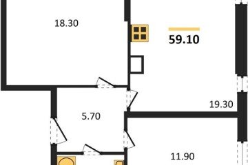 Фото №1: 2-комнатная квартира 59 м², 5/16 эт. - Краснодар, мкр. жилой комплекс Самолёт-6,
