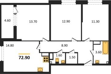Фото №1: 3-комнатная квартира 72 м², 10/16 эт. - Краснодар, мкр. жилой комплекс Самолёт-6,