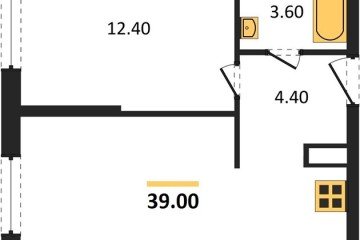 Фото №1: 1-комнатная квартира 39 м², 2/16 эт. - Краснодар, мкр. жилой комплекс Самолёт-6,