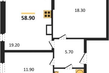Фото №1: 2-комнатная квартира 58 м², 11/16 эт. - Краснодар, мкр. жилой комплекс Самолёт-6,