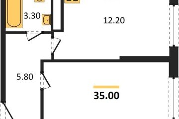 Фото №1: 1-комнатная квартира 35 м², 14/16 эт. - Краснодар, мкр. жилой комплекс Самолёт-6,