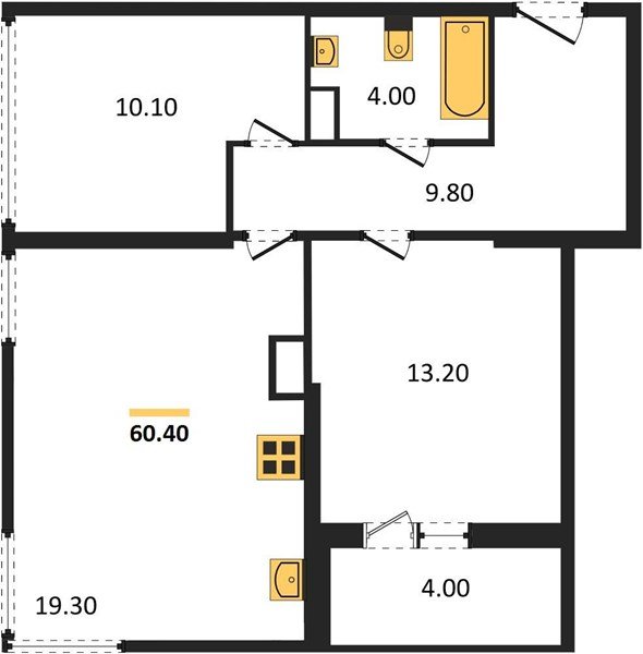 Фото №1: 2-комнатная квартира 60&nbsp;м², 15/16&nbsp;эт. - Краснодар, Прикубанский внутригородской округ, мкр. жилой комплекс Самолёт-6