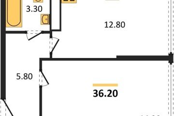 Фото №1: 1-комнатная квартира 36 м², 16/16 эт. - Краснодар, мкр. жилой комплекс Самолёт-6,