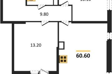 Фото №1: 2-комнатная квартира 60 м², 9/16 эт. - Краснодар, мкр. жилой комплекс Самолёт-6,