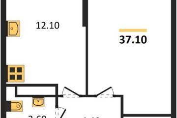 Фото №1: 1-комнатная квартира 37 м², 15/16 эт. - Краснодар, мкр. жилой комплекс Самолёт-6,