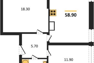 Фото №1: 2-комнатная квартира 58 м², 15/16 эт. - Краснодар, мкр. жилой комплекс Самолёт-6,