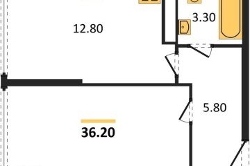 Фото №1: 1-комнатная квартира 36 м², 16/16 эт. - Краснодар, мкр. жилой комплекс Самолёт-6,