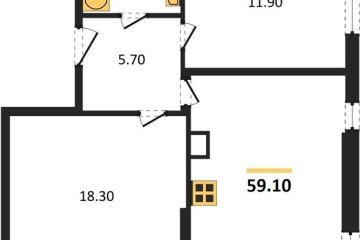 Фото №1: 2-комнатная квартира 59 м², 6/16 эт. - Краснодар, мкр. жилой комплекс Самолёт-6,