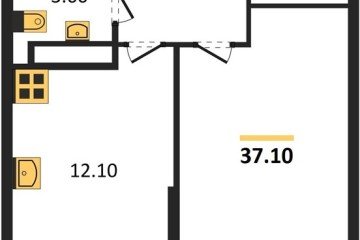 Фото №1: 1-комнатная квартира 37 м², 12/16 эт. - Краснодар, мкр. жилой комплекс Самолёт-6,