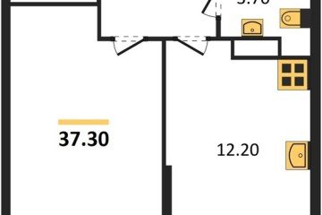 Фото №1: 1-комнатная квартира 37 м², 3/16 эт. - Краснодар, мкр. жилой комплекс Самолёт-6,