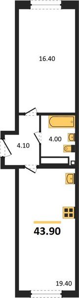 Фото №1: 1-комнатная квартира 43&nbsp;м², 10/16&nbsp;эт. - Краснодар, Прикубанский внутригородской округ, мкр. жилой комплекс Самолёт-6