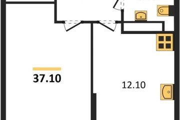 Фото №1: 1-комнатная квартира 37 м², 13/16 эт. - Краснодар, мкр. жилой комплекс Самолёт-6,