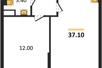 Фото №1: 1-комнатная квартира 37 м², 10/16 эт. - Краснодар, мкр. жилой комплекс Самолёт-6,