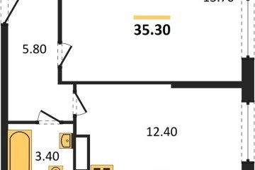 Фото №1: 1-комнатная квартира 35 м², 6/16 эт. - Краснодар, мкр. жилой комплекс Самолёт-6,