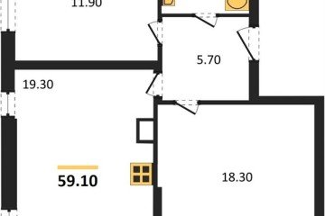Фото №1: 2-комнатная квартира 59 м², 9/16 эт. - Краснодар, мкр. жилой комплекс Самолёт-6,
