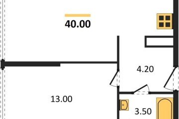 Фото №1: 1-комнатная квартира 40 м², 16/16 эт. - Краснодар, мкр. жилой комплекс Самолёт-6,